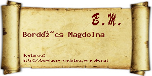 Bordács Magdolna névjegykártya