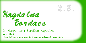magdolna bordacs business card