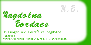 magdolna bordacs business card
